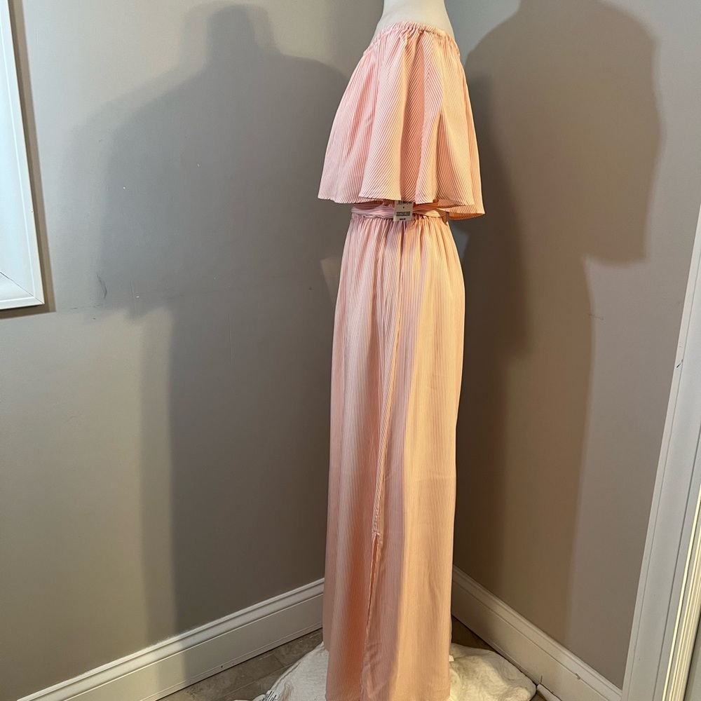 Sears Orange Ruffled Ruched Off-Shoulder Maxi Dress - Picture 7 of 14